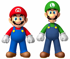 Game model cartoon Mario and luigi statue